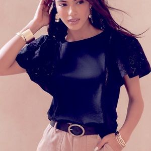 Banana Republic Petite XL eyelet top NWT